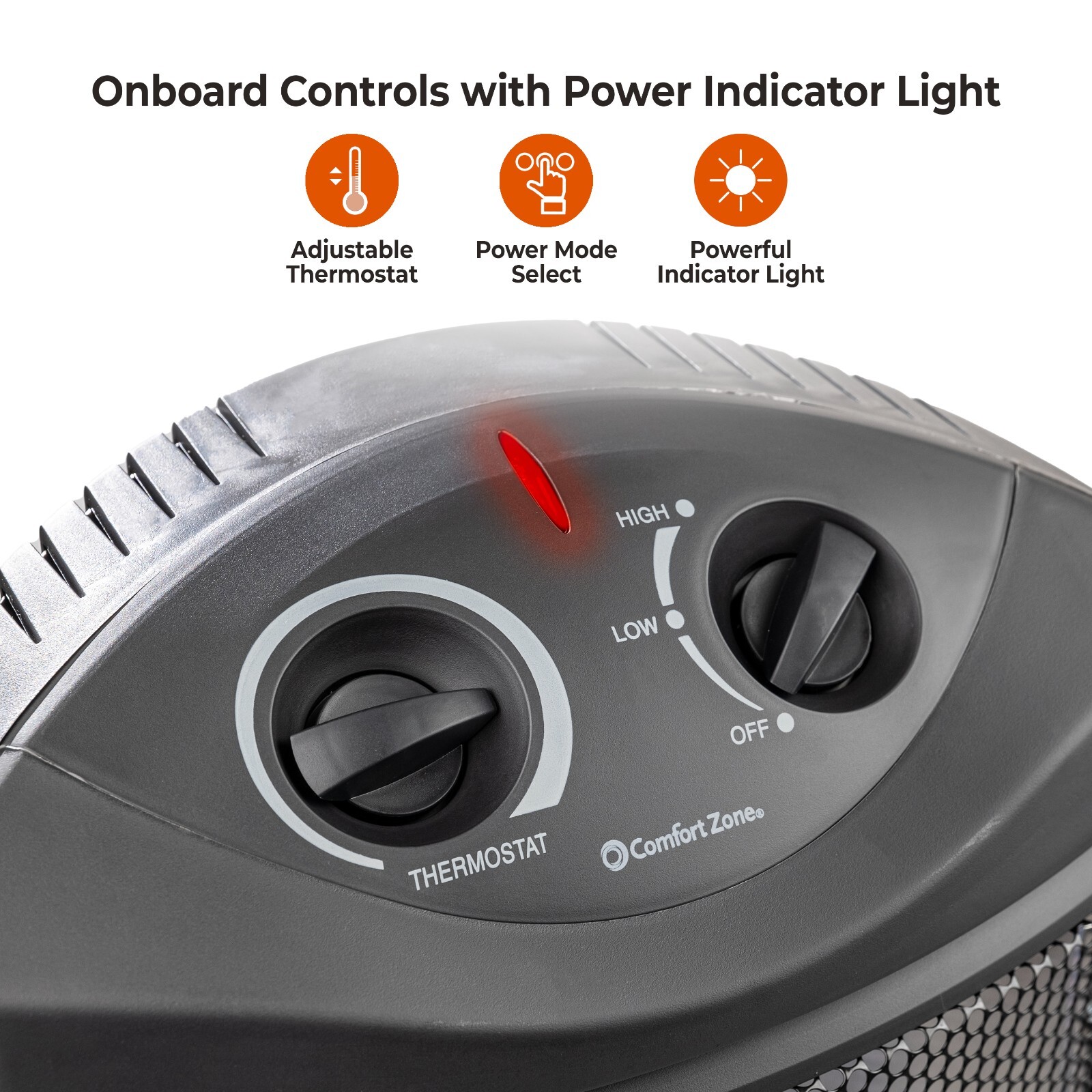Comfort Zone Infrared Quartz Tower Space Heater with Adjustable Thermostat gallery