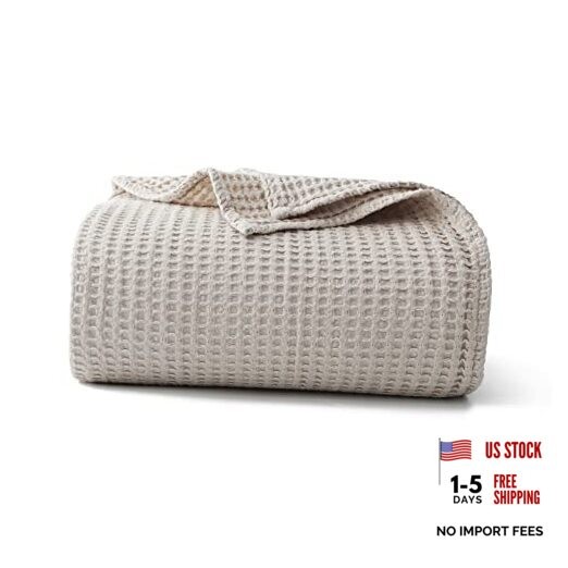 100% Cotton Waffle Blanket (- Queen Size - 90 * 90''), Queen (90"*90") Khaki gallery