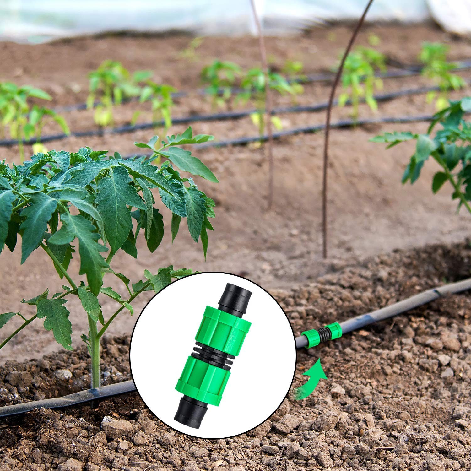 12 Pcs 5/8 Inch Drip Irrigation Coupling Universal Connector Drip Tubing Fitting gallery