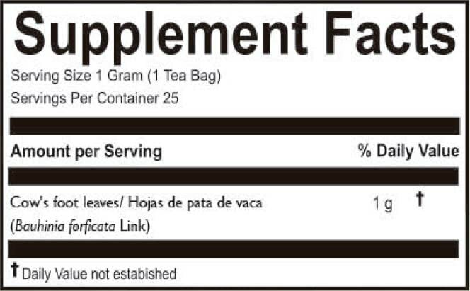 Hanan Peruvian Secrets Pata de Vaca Herbal Tea | 100% Natural Cow’s Foot Leaves gallery