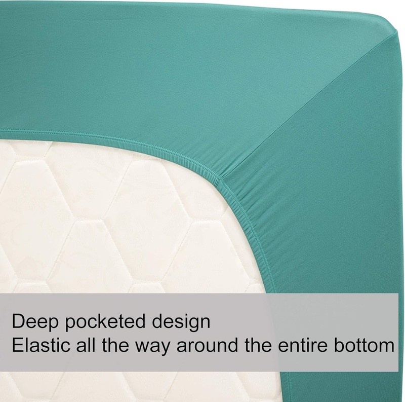 Soft Stretch Single Sheet - 4 Way Stretch Jersey, - Aqua, Single Sheet - Pull-On gallery