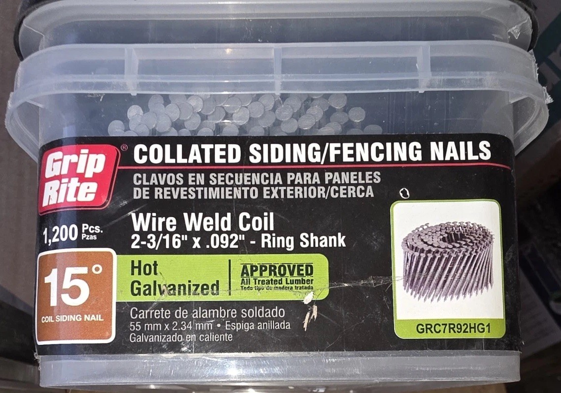 Grip Rite 2-3/16" x .092" 15 Degree Wire Weld Round Head Nails Galvanized 1200pk gallery