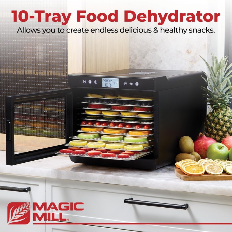 Magic Mill Food Dehydrator Machine (10 Extra-Large Stainless Steel Trays) 700W.. gallery