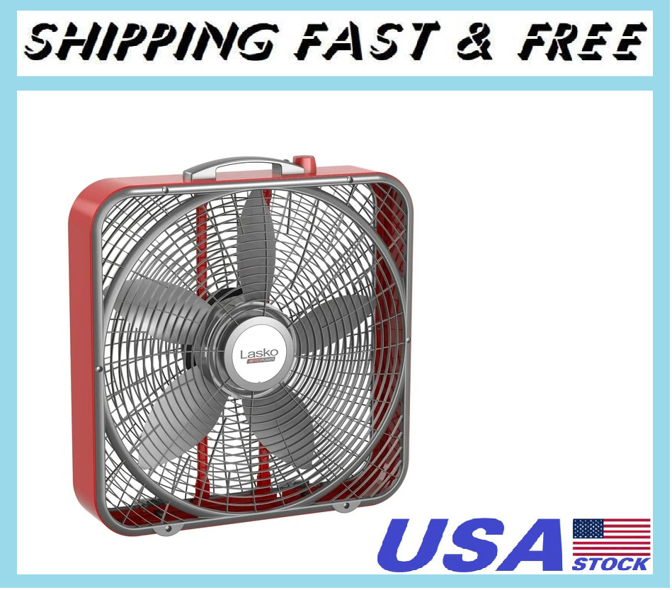 Lasko 20" 3-Speed Pro Power Industrial Grade Box Fan, 22.5" H, B20548, New gallery