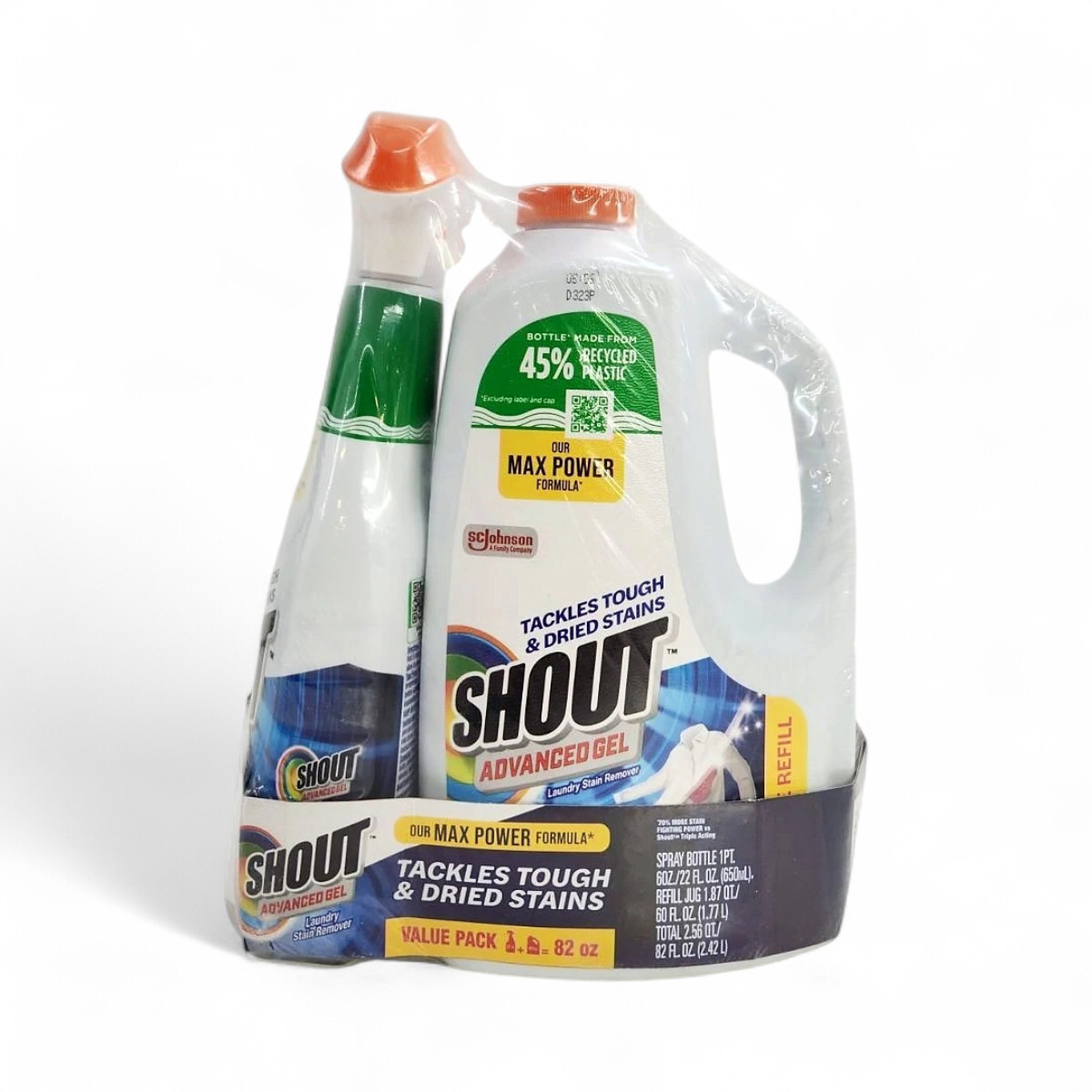 Shout Advanced Action Gel Laundry Stain Remover, 22 oz Sprayer & 60 oz Refill gallery