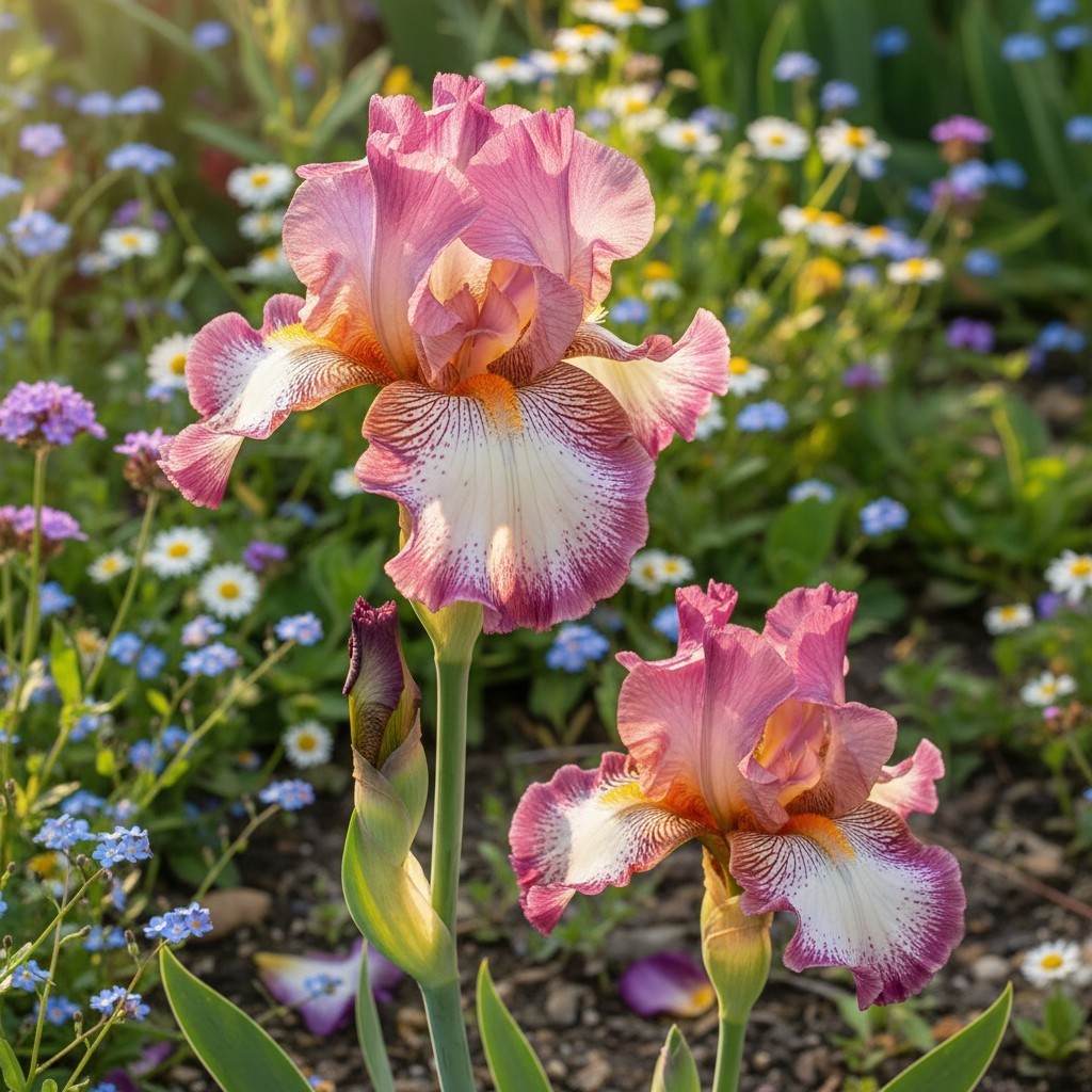 50 Rare Iris Seeds – Pink & Yellow Bicolor Ruffled Bearded Iris gallery