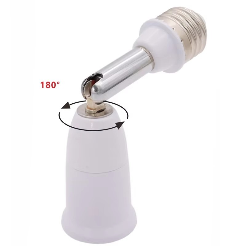 E27 to E27 Lamp Base Extension Socket 180 Degree Rotation Light Holder gallery