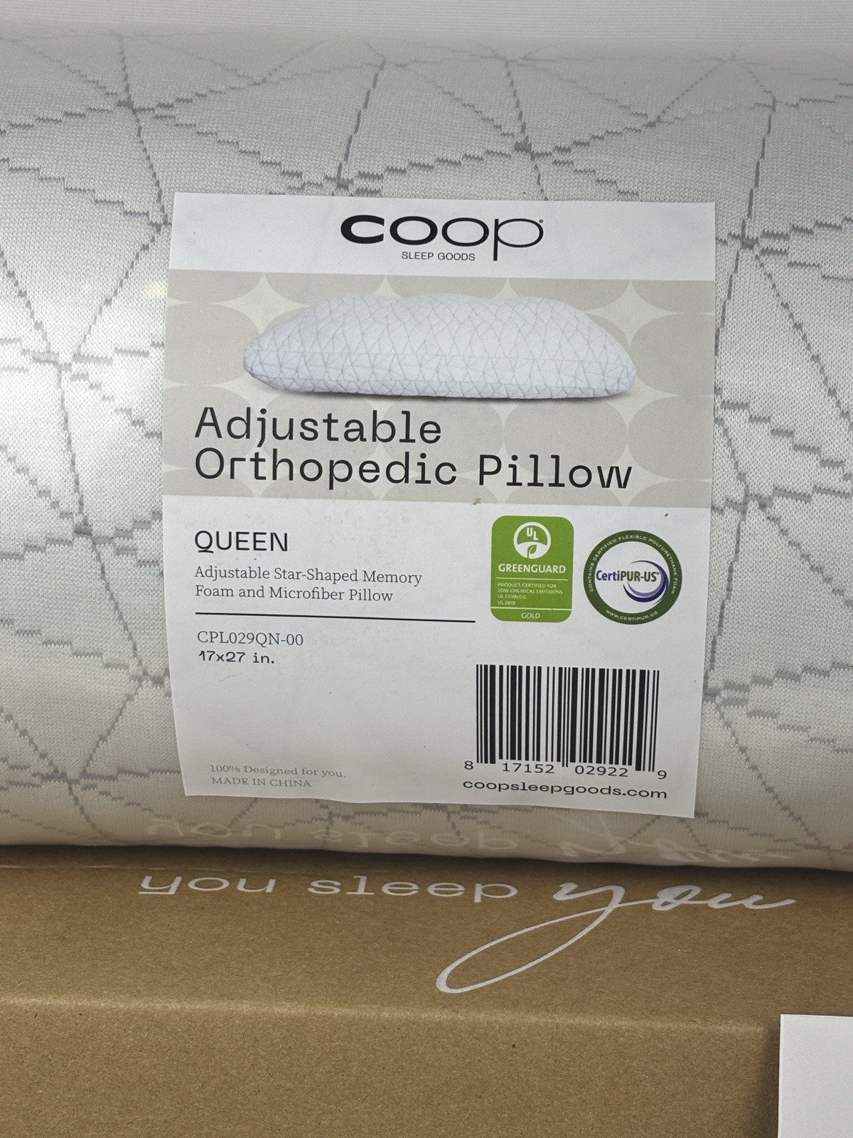 Coop Home Goods Adjustable Orthopedic Pillow Queen Ergonomic Cervical Neck Suppo gallery