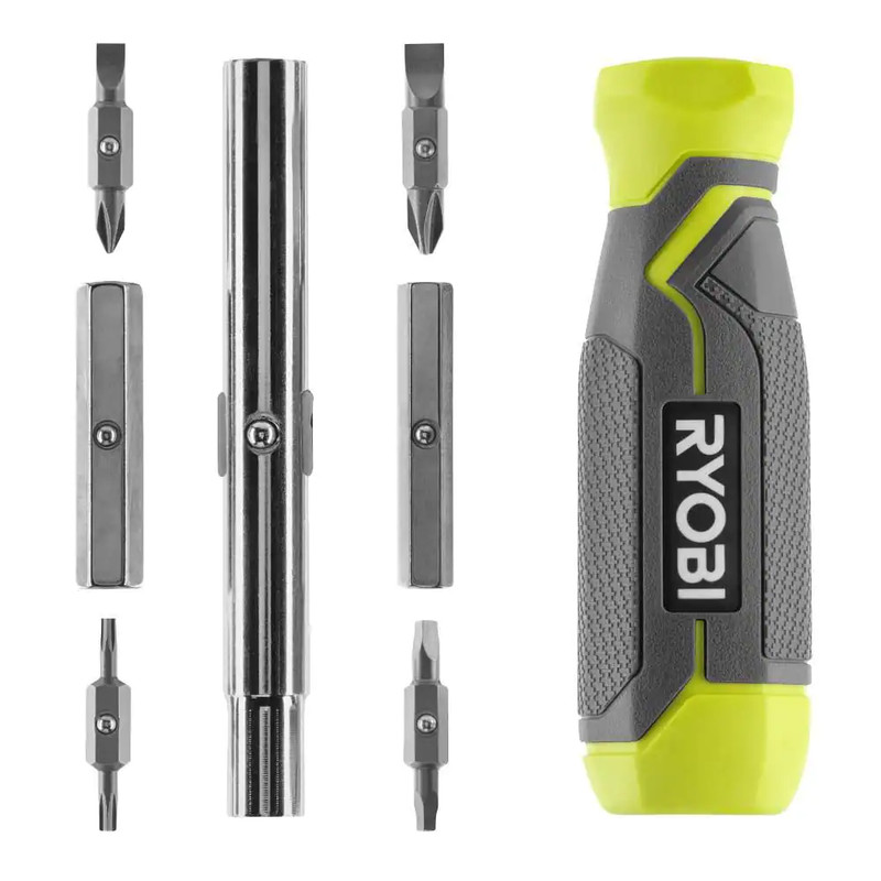 NEW Ryobi Multi-Bit 11in1 Screwdriver Cushion Grip Handle Bits and Nut Drivers gallery