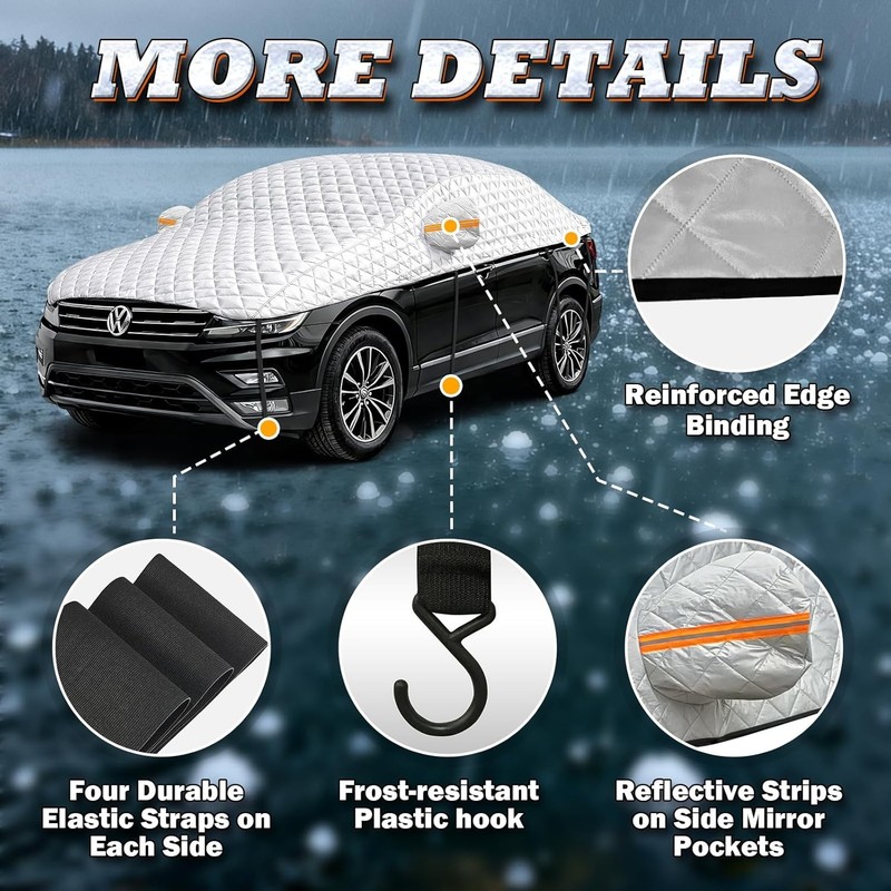 Multi Layer Cotton Padded Car Cover Protector for Sedans Half Cover Sale gallery