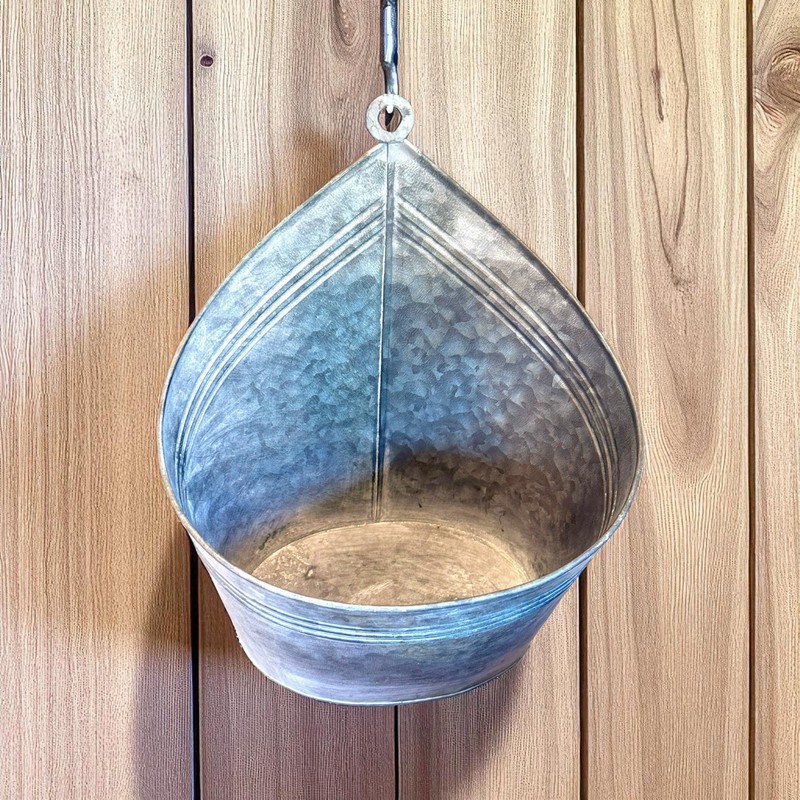 Galvanized Metal Hanging Wall Pocket Planter Dried Floral Holder Farmhouse Decor gallery