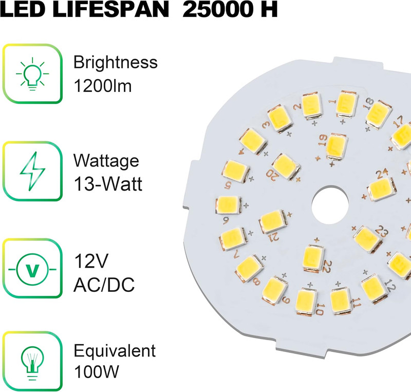LED 12V Light Bulb, 100W Equivalent, Daylight White 5000K, 13W 1200 Lumens, 12 V gallery