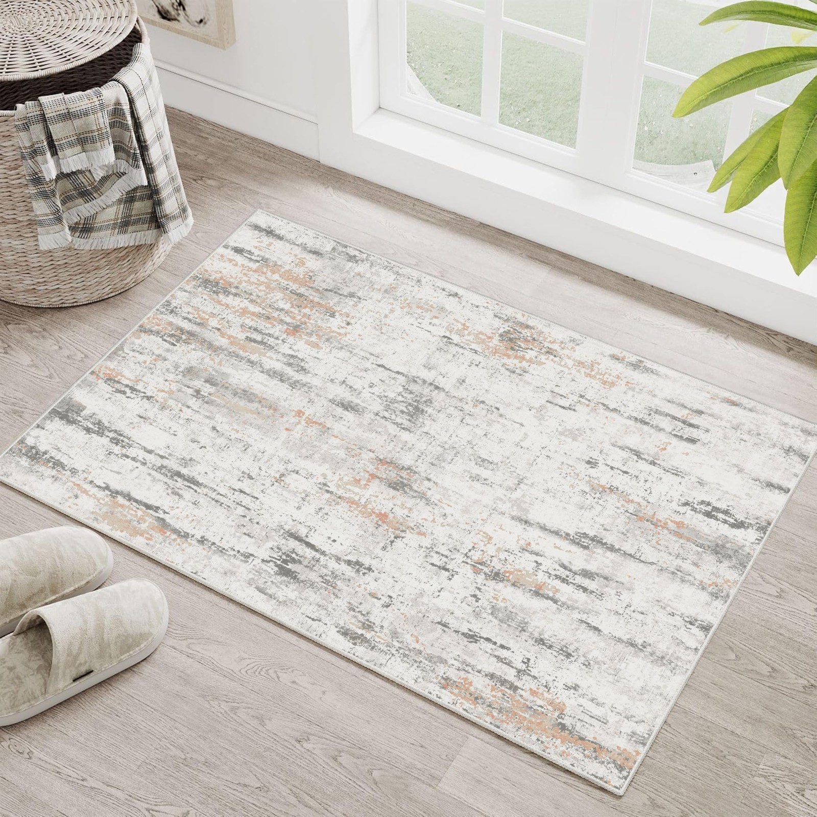 2x3 Washable Rug Small - Entryway Area Rugs Modern Abstract Non Slip Low Pile... gallery