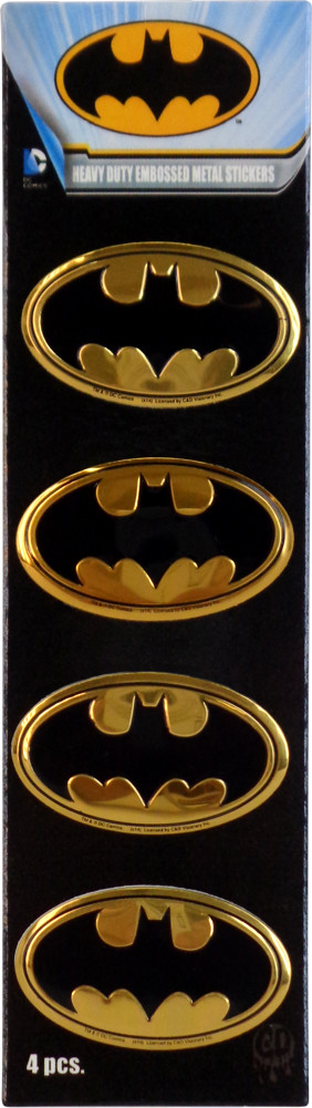 Set Of 4 Emblems - Gold Batman Logo METAL Superhero DC Comic Sticker Decal 37026 gallery