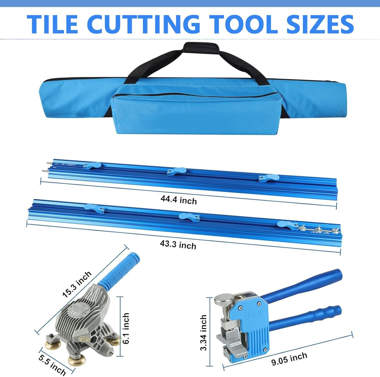 87-In Manual Tile Cutter for Large Format Ceramic & Porcelain Tile - Double Rail gallery