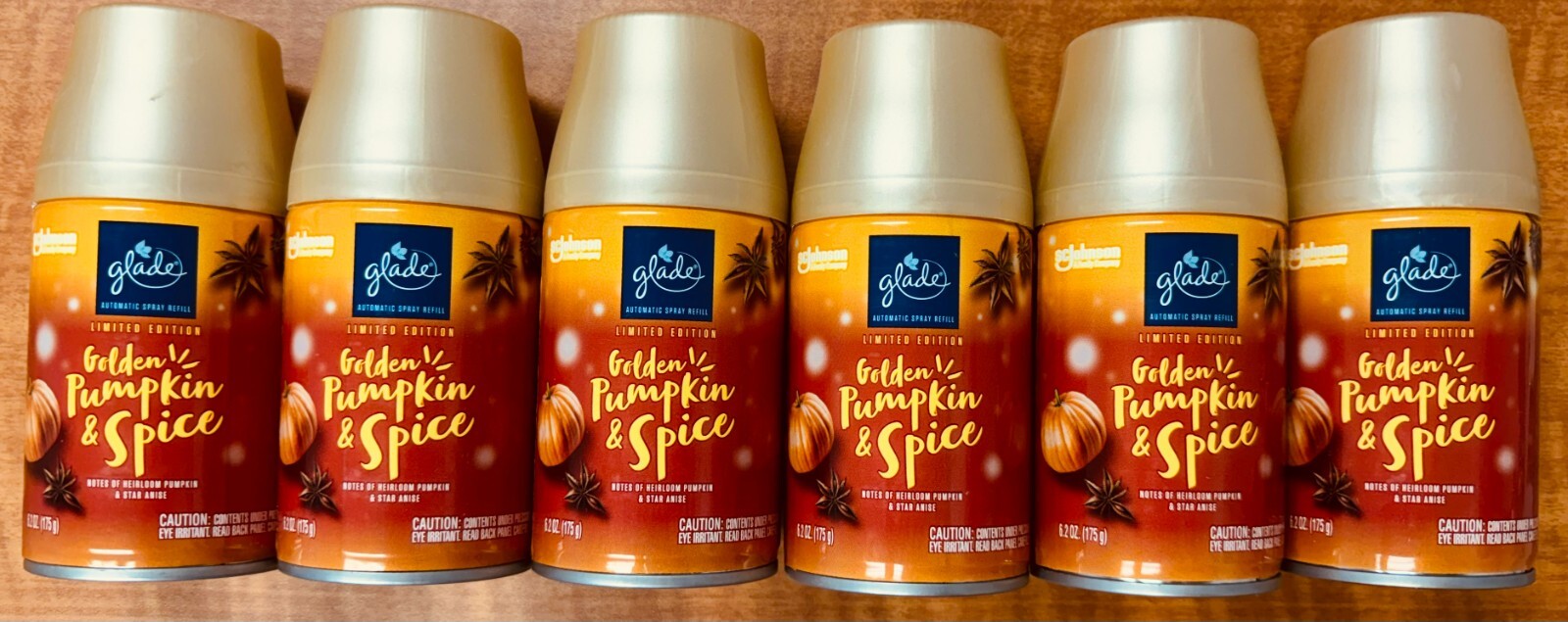 6 Glade Automatic Spray Refills Golden Pumpkin Spice 6.2oz Limited Ed Star Anise gallery