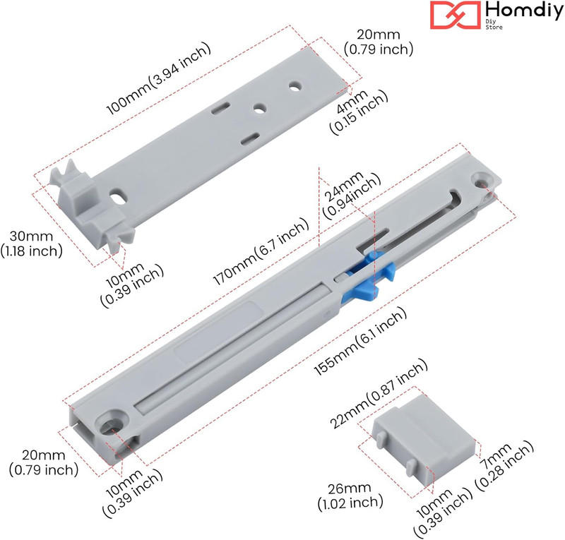 5 Pair Soft Close Drawer Adapters - Retrofit Soft Close Device for Wood Drawers gallery