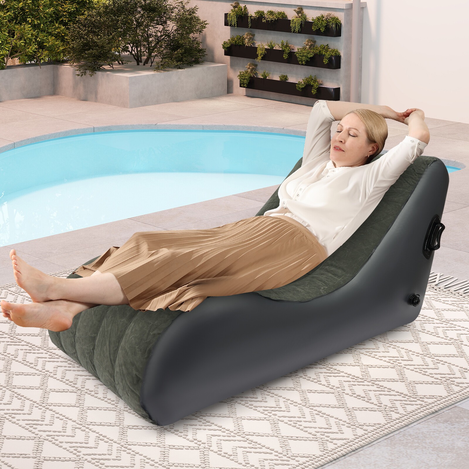 S-shaped Folding Sofa Bed Waterproof Sofa Bed Inflatable Sofa Bed with Air Pump gallery