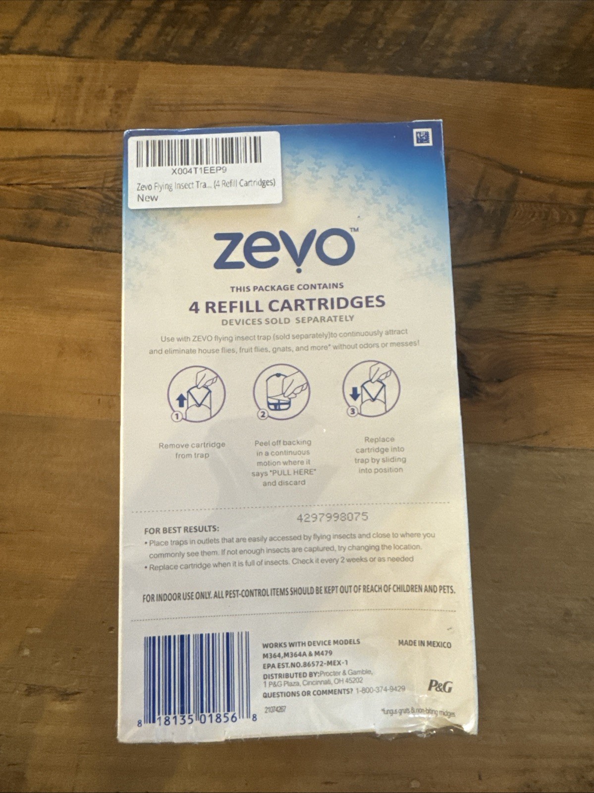 Zevo Flying Insect Trap, Fly Trap Refill Cartridges 4 Cartridges gallery