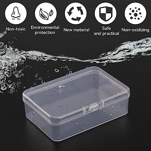 6 PCS Mini Clear Plastic Storage Containers Box Case with Lids Clear Rectangle gallery