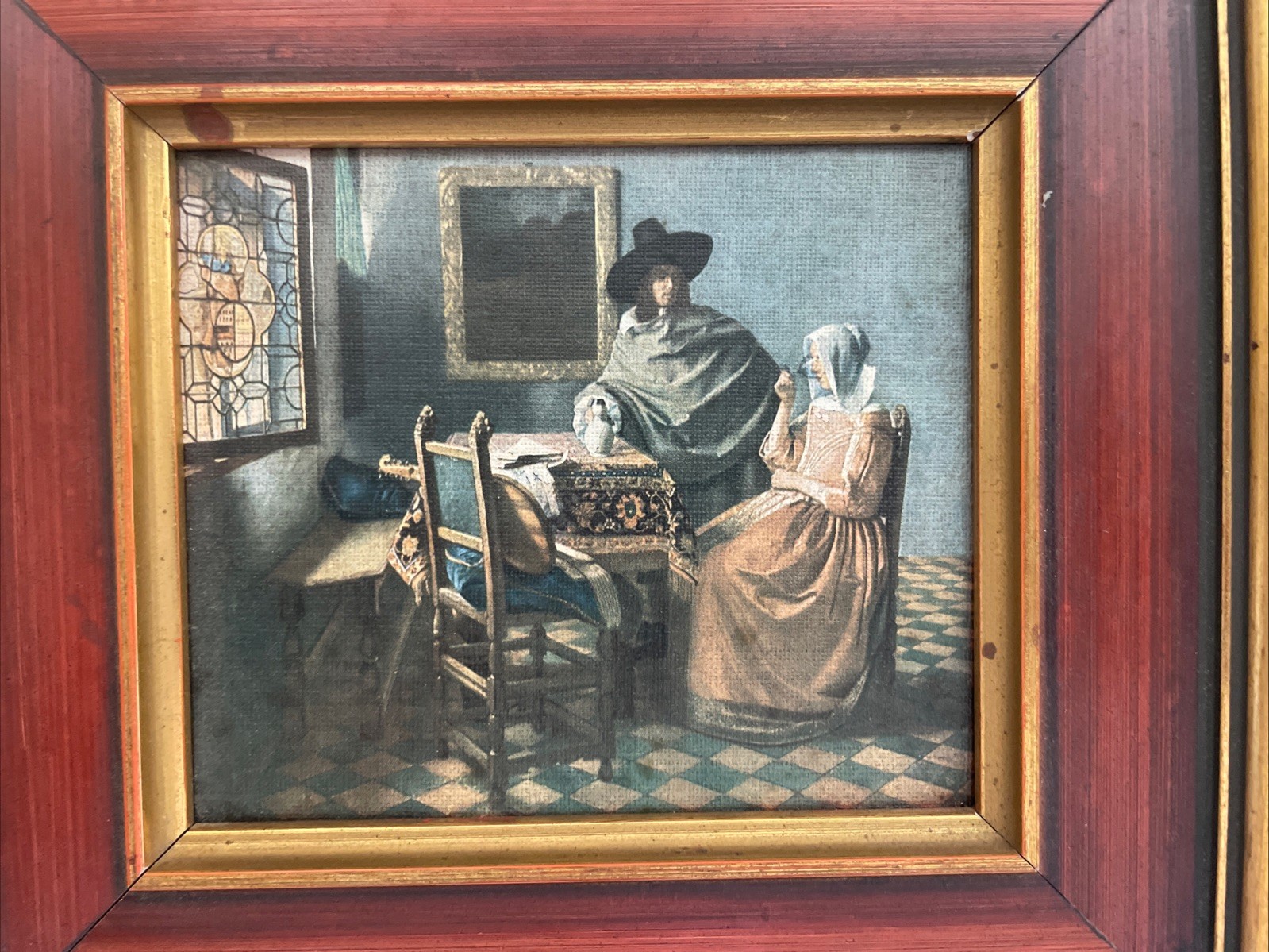 Vintage Lady and Gentleman Drinking Wine Renaissance Framed Picture Reproduction gallery