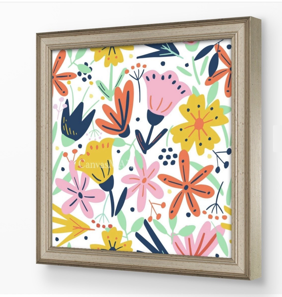 Colorful Vector Flower Home Wall Decor Square Print Ready to Frame (8x8) gallery