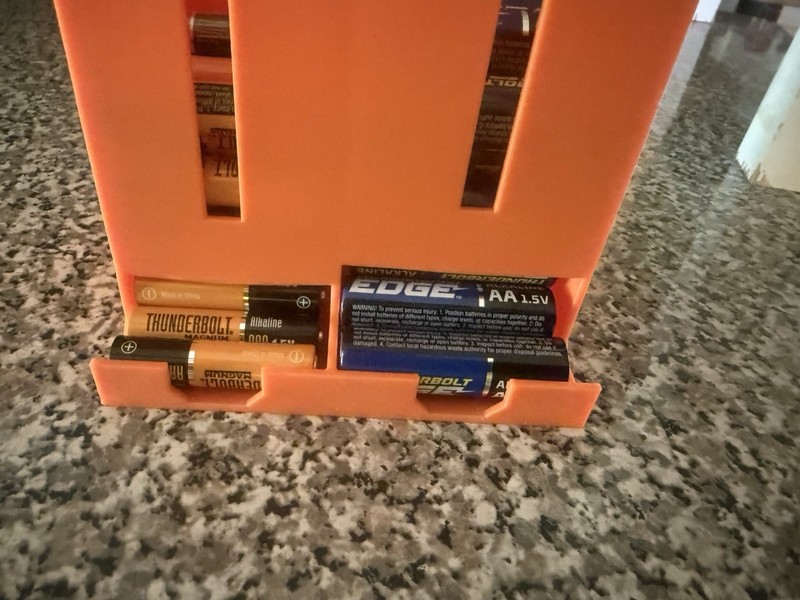 Orange Plastic AA & AAA Battery Organizer Compartment Box with Compartments gallery