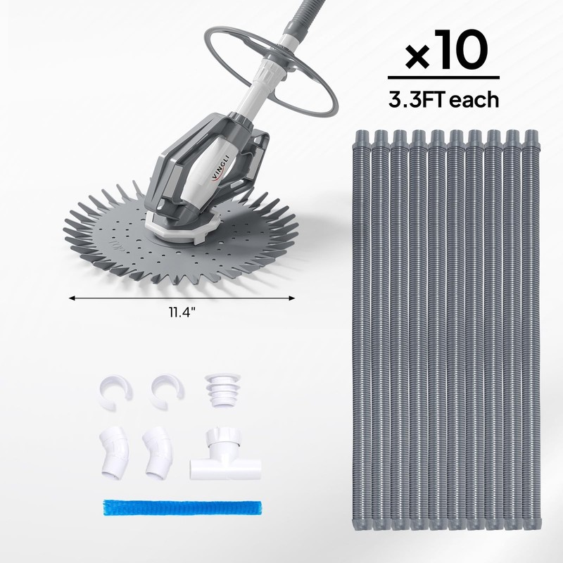 VINGLI Pool Vacuum Cleaner Automatic Sweeper Swimming Creepy Gray&White gallery