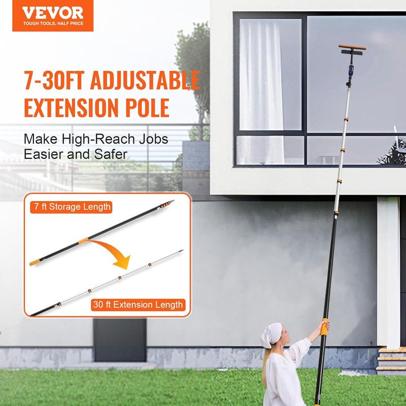 Telescopic Extension Pole, 7-30 FT Multi-Purpose Extension Pole, Sturdy Aluminum gallery