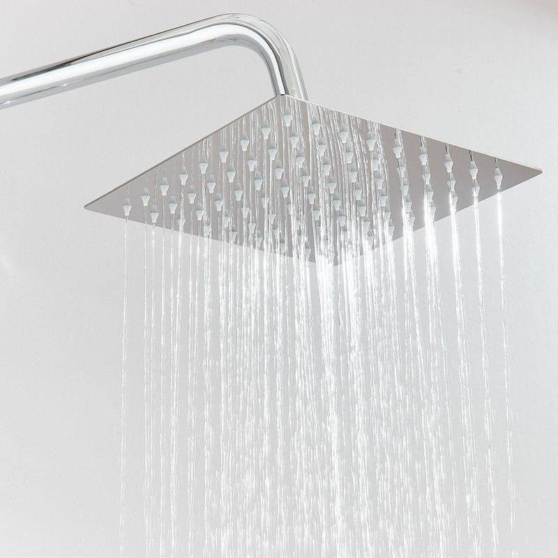 Wall Mounted 8" Rainfall Shower System Shower Faucet Mixer Shower Tap Combo Set gallery