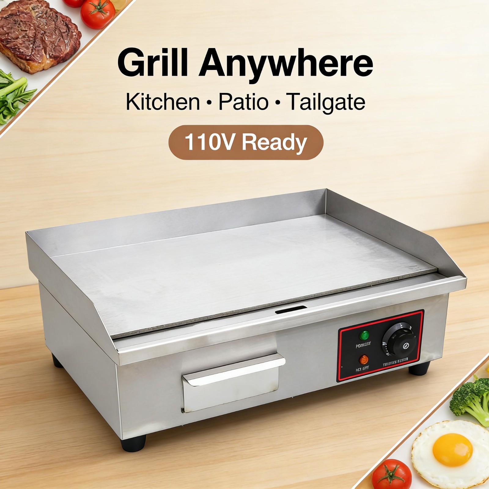 Commercial Electric Griddle SUS Double Independent Temp Control Rotary Knob gallery