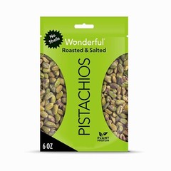 Pistachios No Shells, Roasted and Salted Nuts, 6 Ounce Resealable Bag,