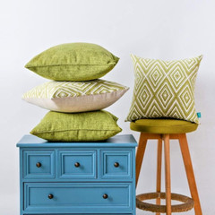 HPUK Decorative Throw Pillow Covers Set of 4 Geometric Design Linen 8″x18″ Green