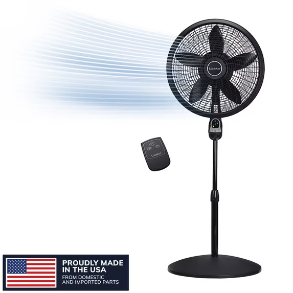 Lasko Cyclone 18" Quiet Oscillating Pedestal Fan with Remote, Timer, Model 1843 gallery
