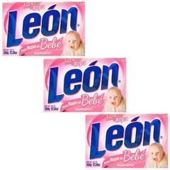3X LEON Jabón para Ropa de Bebé 🇲🇽 Bar Laundry Soap, 350g, 3 Pack