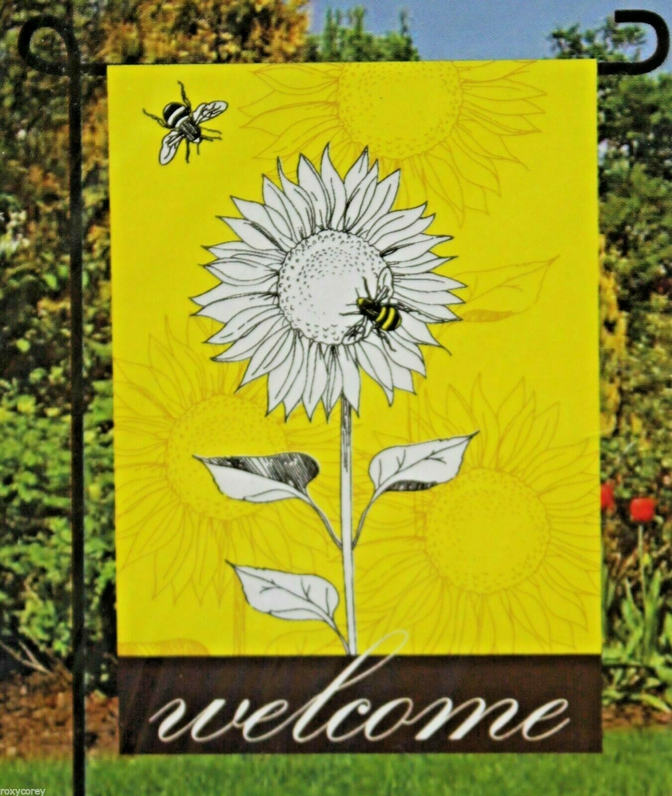 Welcome Sunflower Fall Spring Summer Garden Yard Flag NEW Sealed H gallery