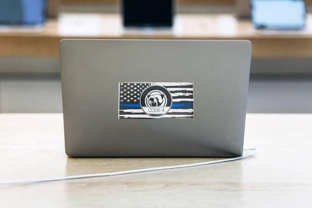 6pcs Thin Blue line Flag Code 4 Car Sticker Decal, Police Support American Flag gallery