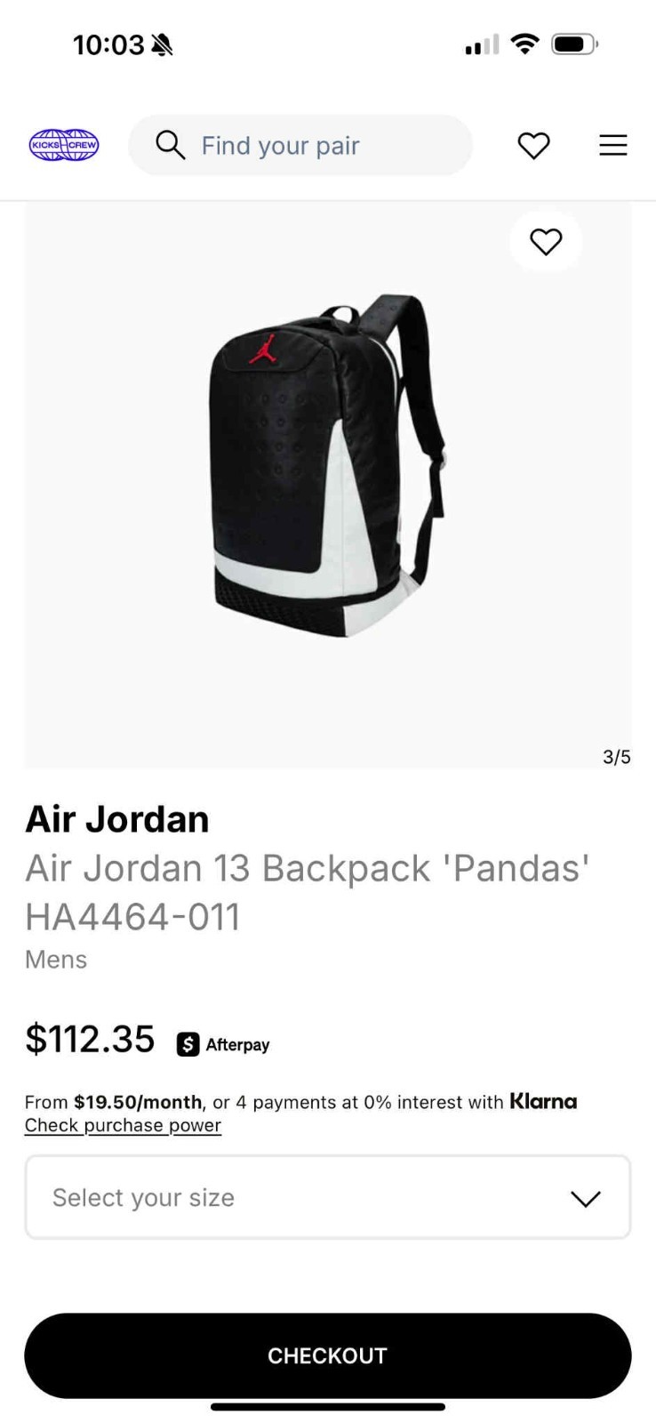 Air jordan retro 13 backpack Panda 5