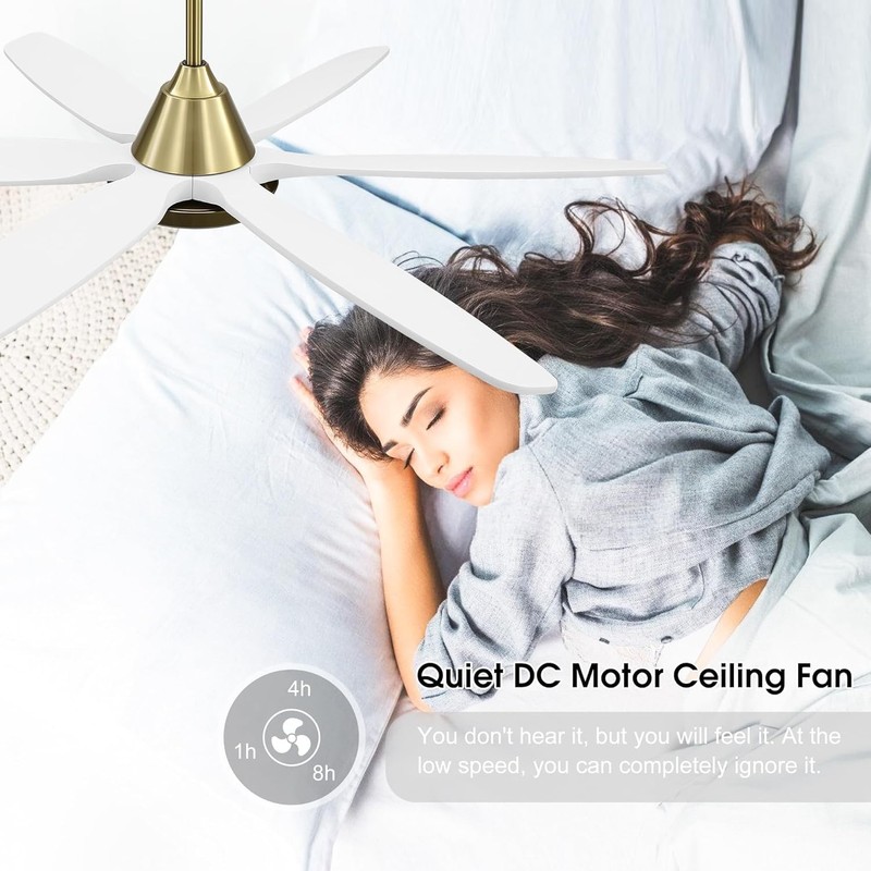 60" Ceiling Fans With Lights Solid Wood Modern Ceiling Fan With Remote Dimmable gallery