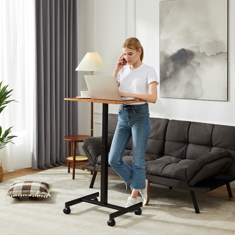 Adjustable Height Mobile Laptop Standing Desk with Wheels - Sit to Stand Desk gallery