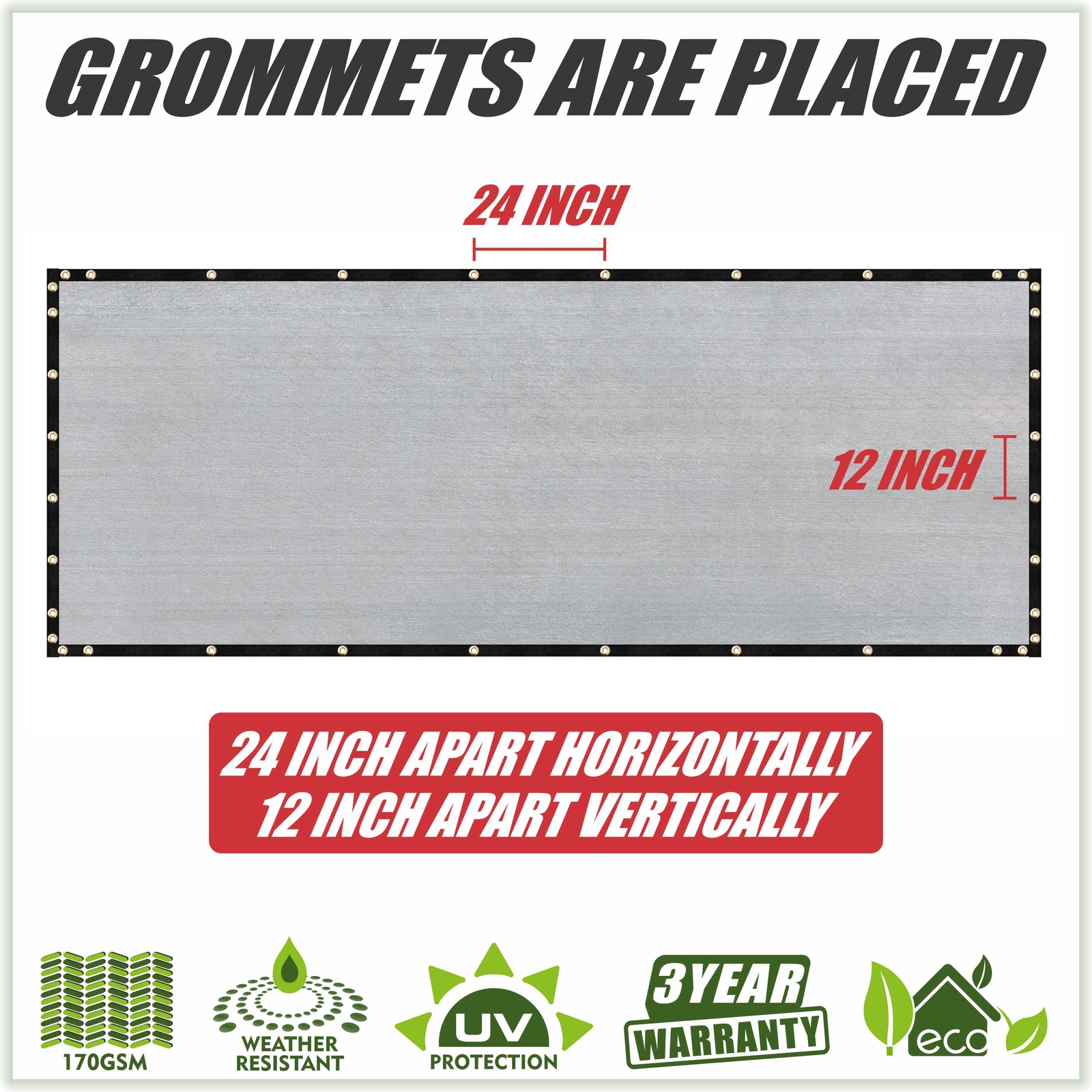 ColourTree Grey 4' Fence Privacy Wind Screen Mesh Windscreen Custom Size 4 Feet gallery