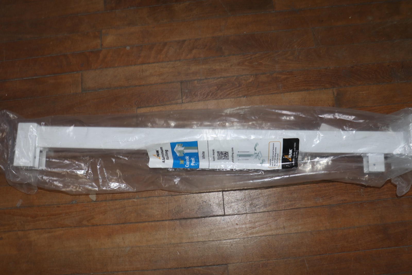 Peak Deck Railing Corner Post Kit White Aluminum 36 H x 4 W 36020 gallery