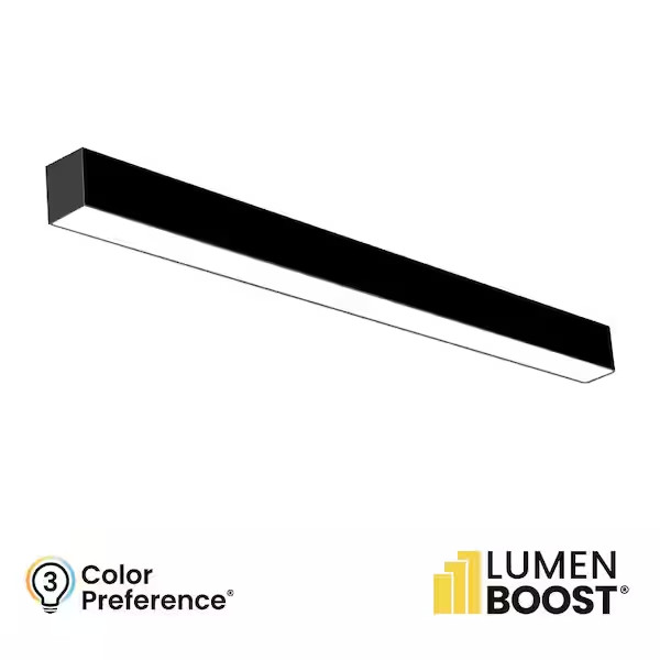 2 Pack 4 ft. Integrated LED Black Strip Light Fixture Architectural Linear gallery