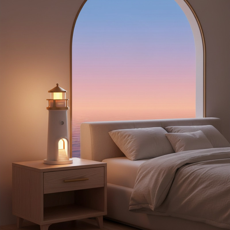 Lighthouse Moon Projection Lamp Bluetooth Speaker 11.8"/30cm Night Light gallery