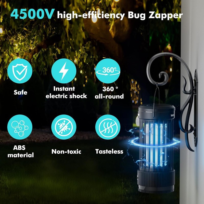 Ultra-Bright Bug Zapper Light – Portable 4500V Mosquito Trap for Garden, Porch gallery