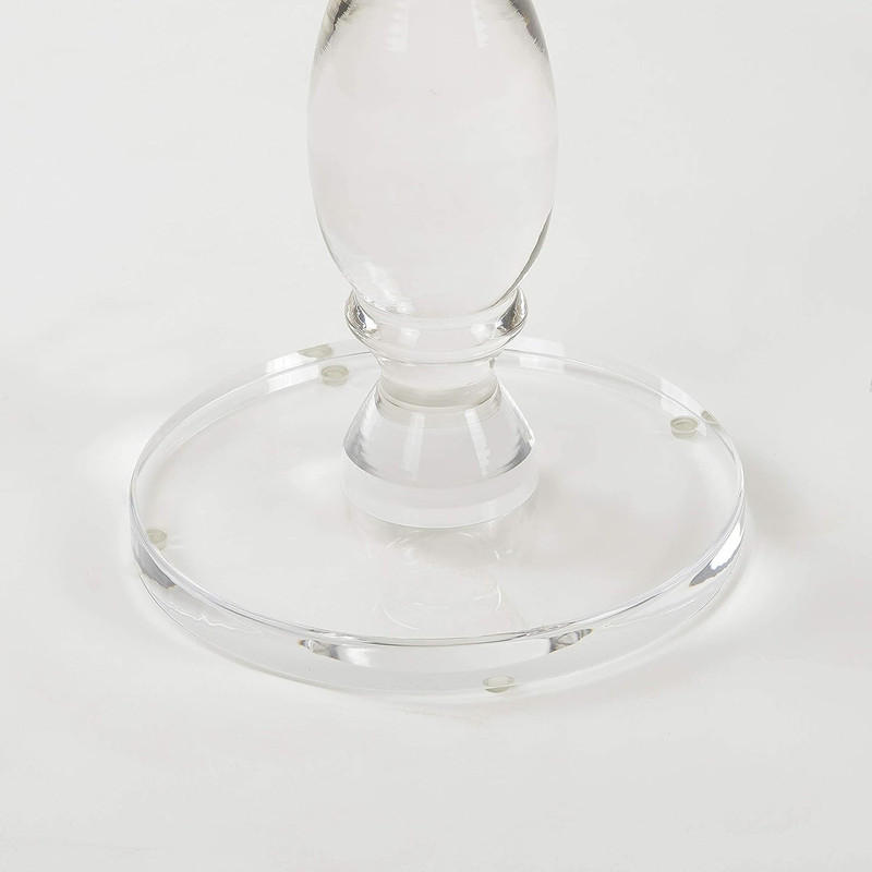 Modern Acrylic End Table - Clear Round Top Nightstand for Living Room & Bedroom gallery