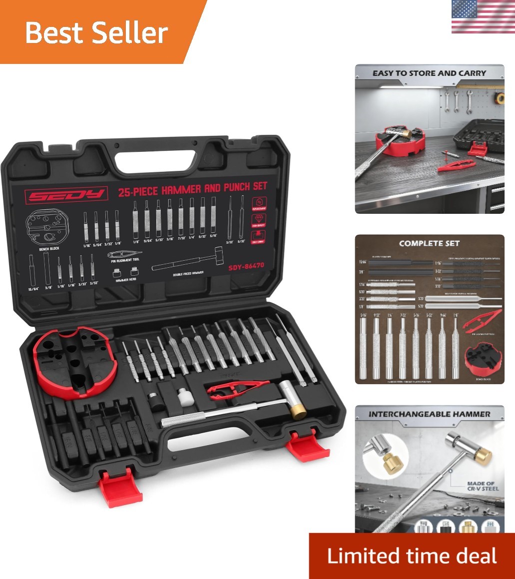 Pin Punch Hammer Set 25 Pieces Precision Crafting Tool for Mechanical Repair gallery