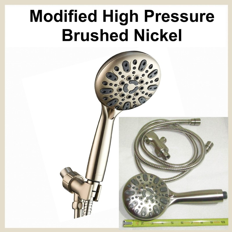 High Pressure Shower Head Hand Held Modified 10.5gpm Brushed Nickel gallery