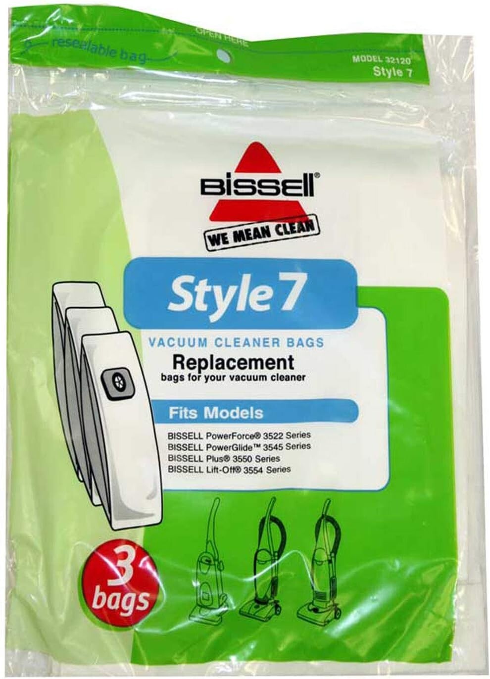 Bissell Style 7 3 Pack Vacuum Cleaner Bags, White gallery