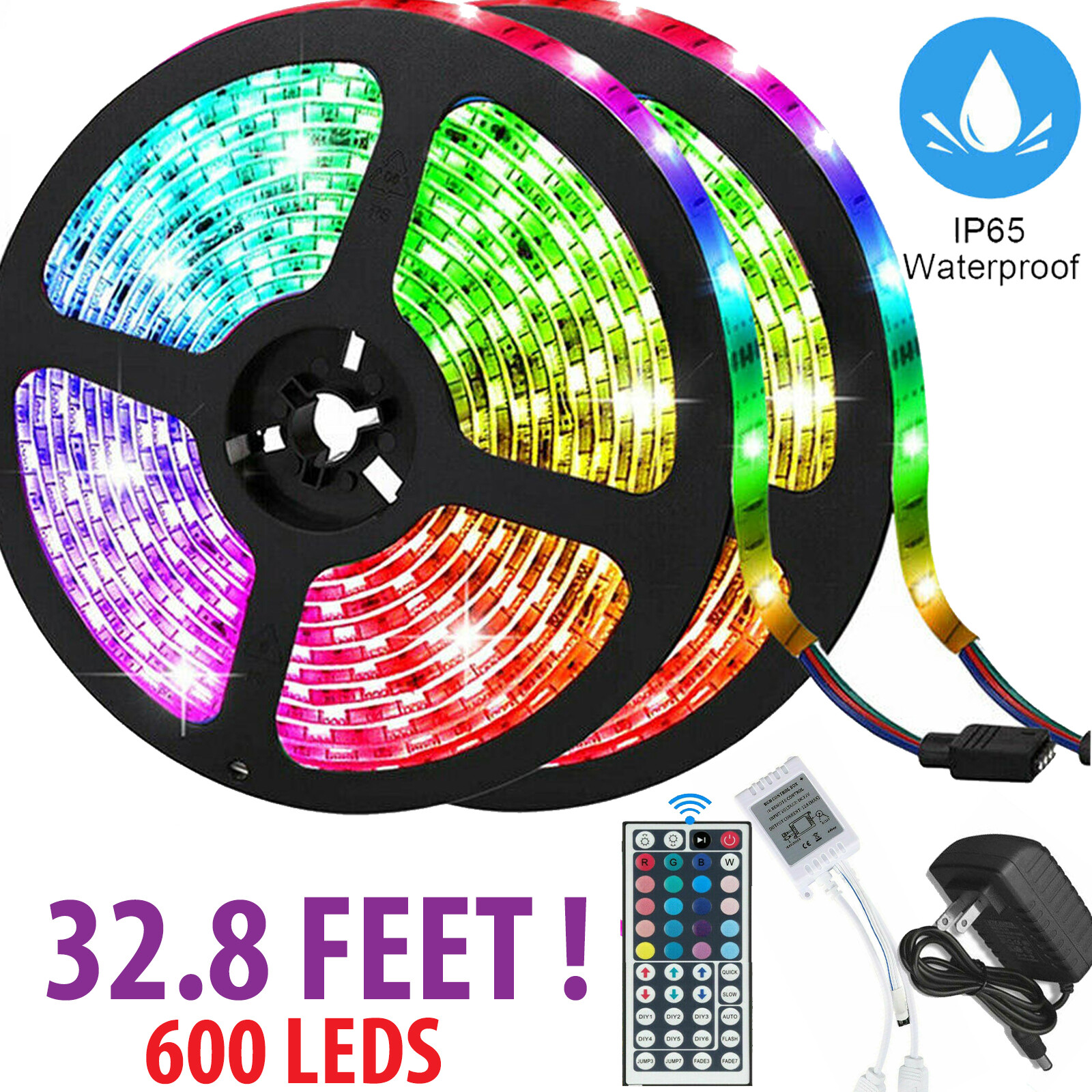 32FT Flexible 3528 RGB LED SMD Strip Light Remote Fairy Lights Room TV Party Bar gallery